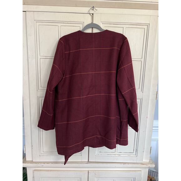 NWOT Laurie Felt size medium Zoe plaid wrap coat jacket - Picture 5 of 6